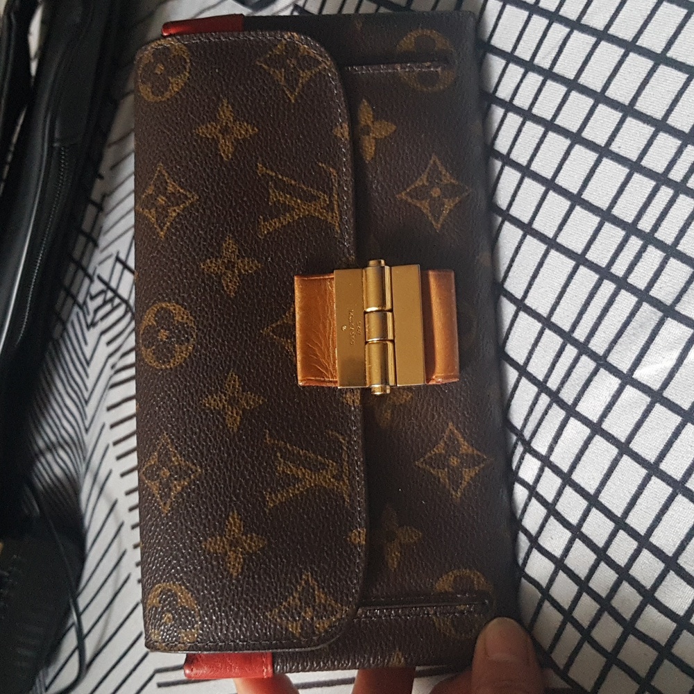 Louis Vuitton Monogram Clutch with Gold Accent